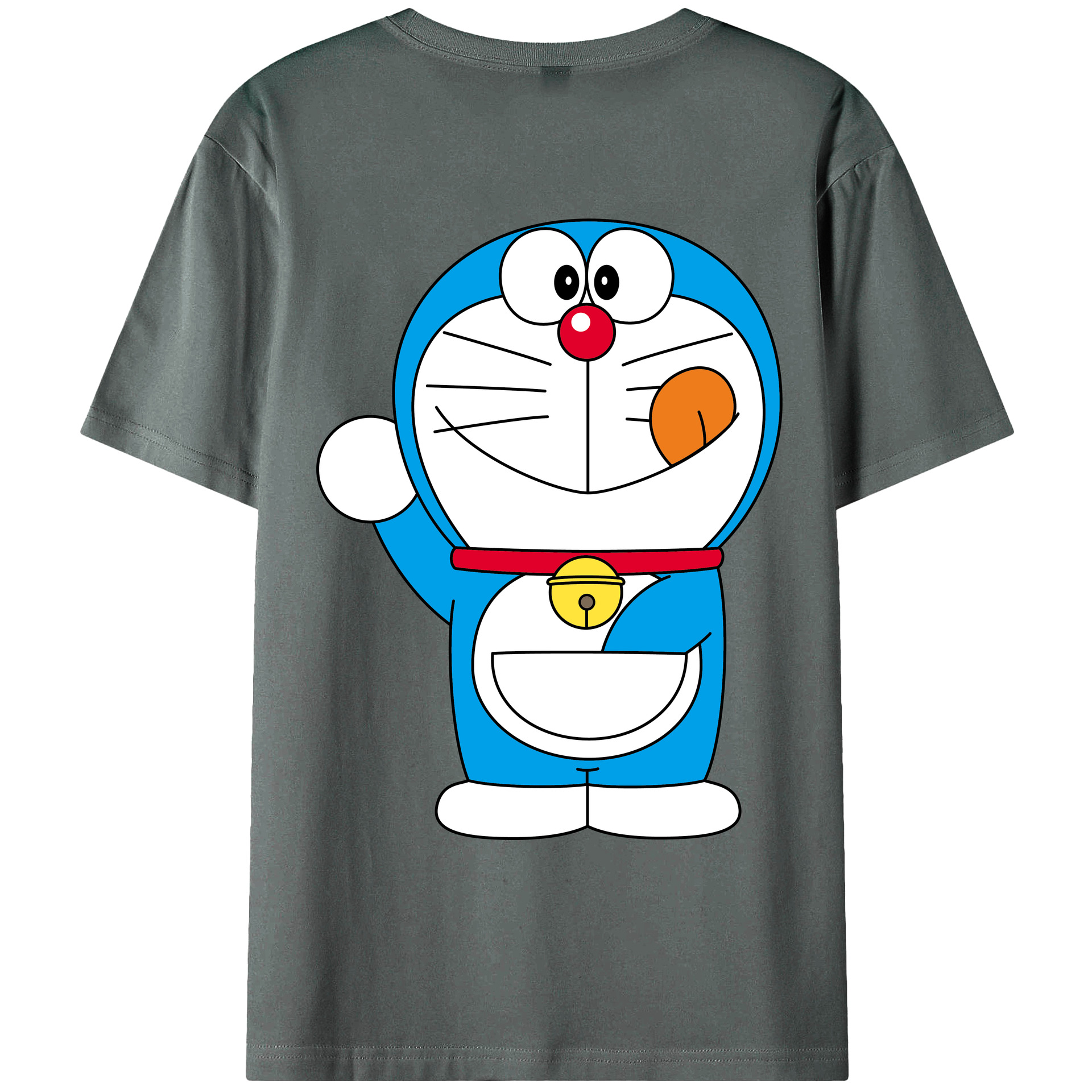 （画像用） ドラえもん Doraemon 綿100％ メンズ半袖Tシャツ（バックプリント） 通気性